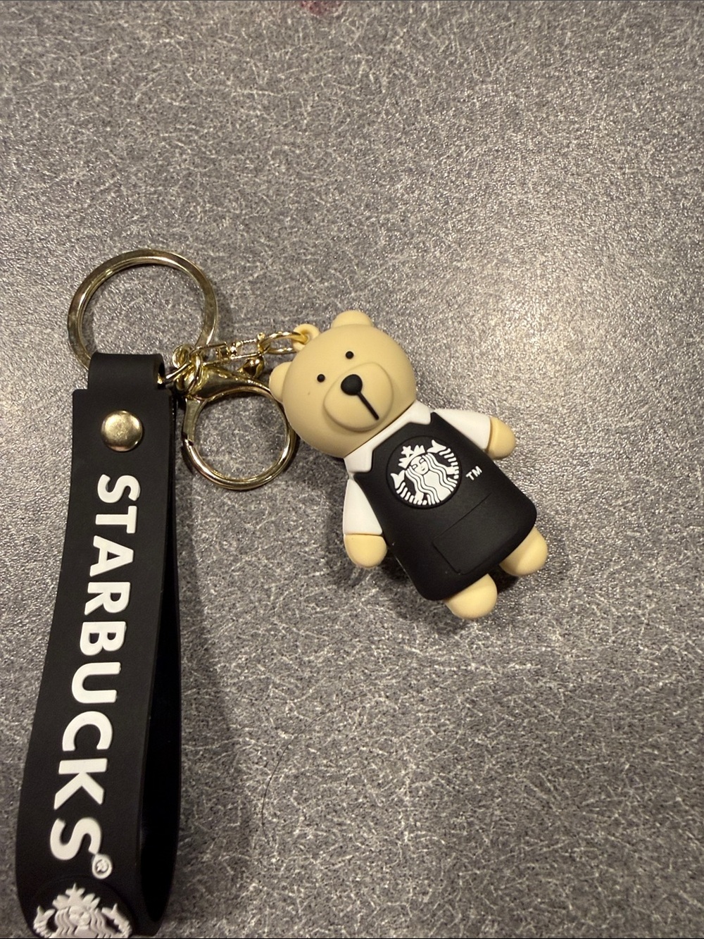 Starbucks Beige Bear Keychain with Black Strap - Picture 5 of 5